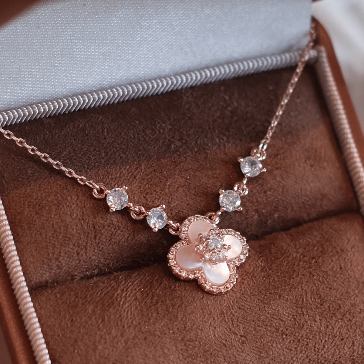 "Sakura Blossom Promise" Jewelry Set | Necklace, Bracelet, Ring, 925 Sterling Silver