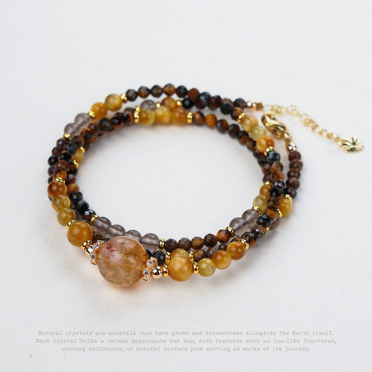 Golden Current Crystal Wrap Bracelet