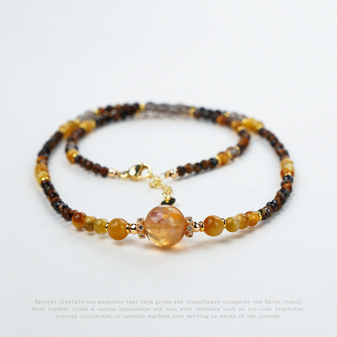 Golden Current Crystal Wrap Bracelet