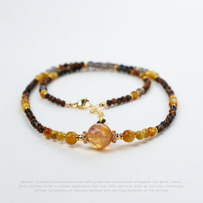 Golden Current Crystal Wrap Bracelet