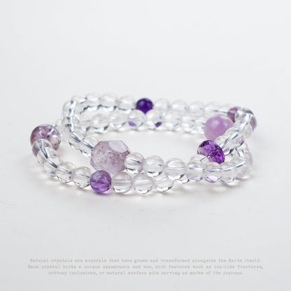 Violet Clarity Amethyst & Clear Quartz Wrap Bracelet