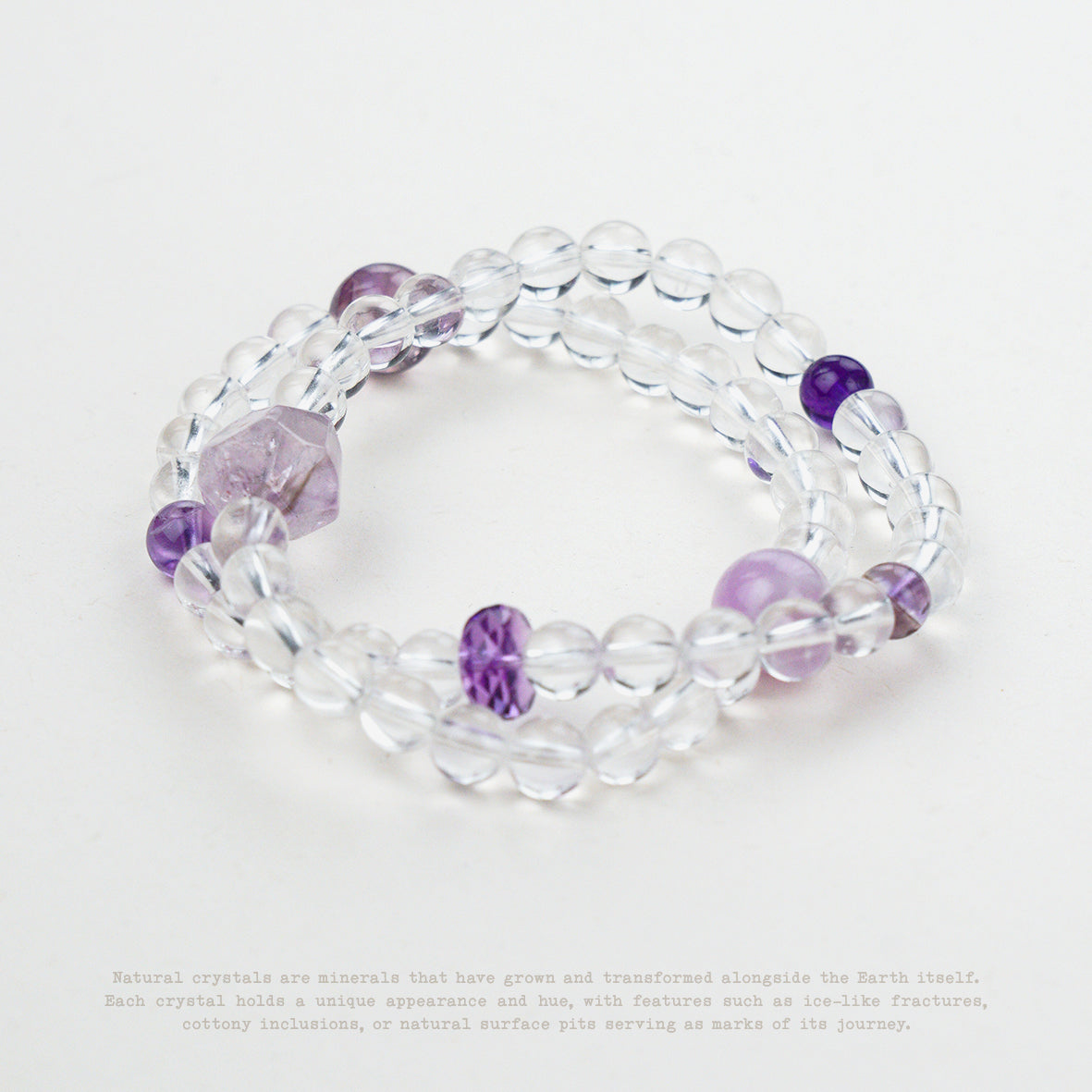 Violet Clarity Amethyst & Clear Quartz Wrap Bracelet