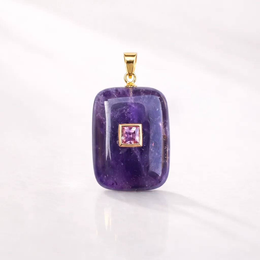 Gold‑Plated Crystal Chakra Pendant — Natural Stone Energy Jewelry by Worn Within