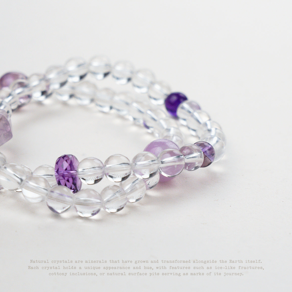 Violet Clarity Amethyst & Clear Quartz Wrap Bracelet