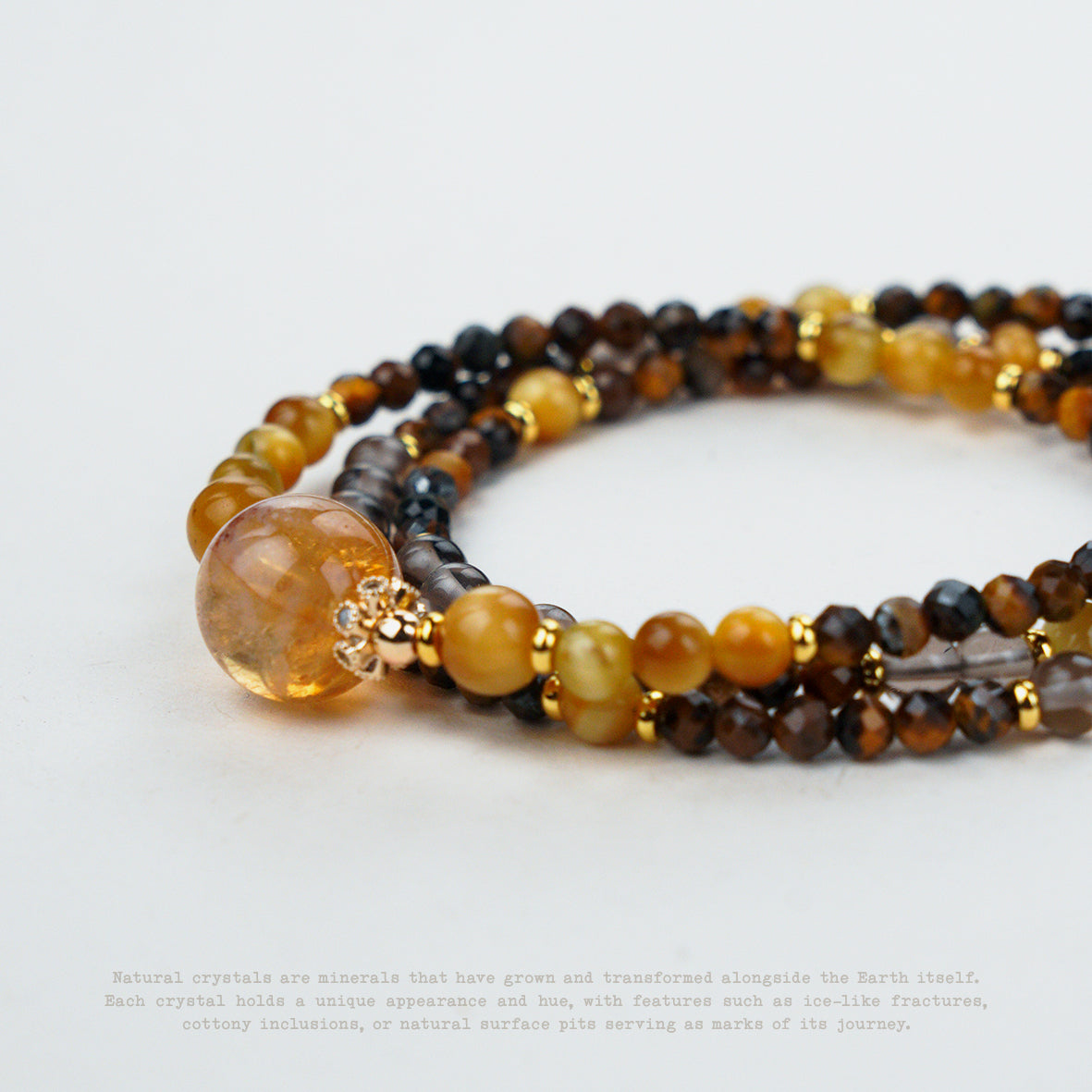 Golden Current Crystal Wrap Bracelet