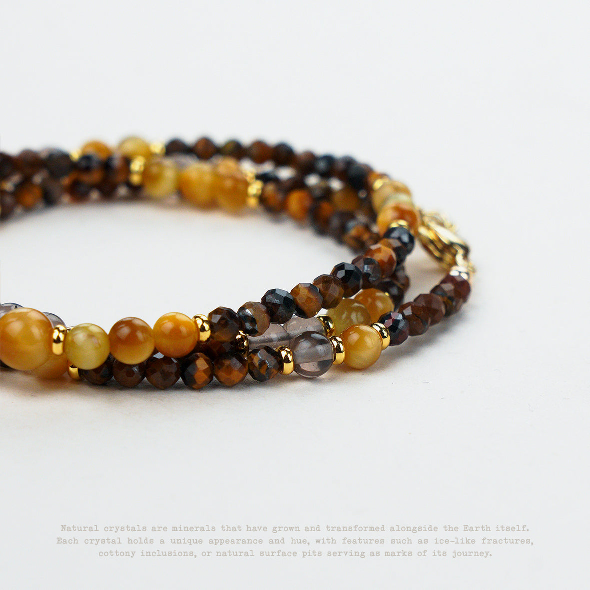 Golden Current Crystal Wrap Bracelet
