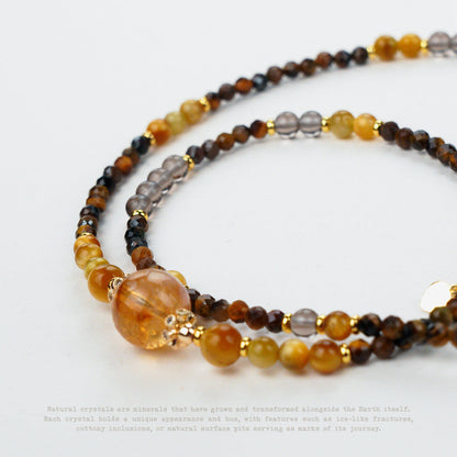 Golden Current Crystal Wrap Bracelet