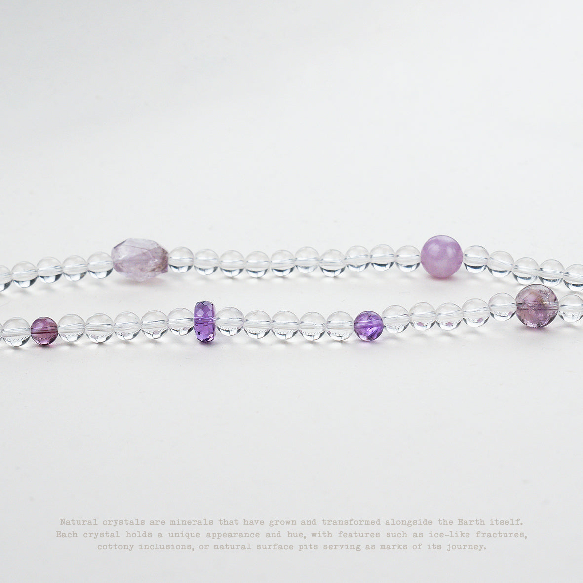 Violet Clarity Amethyst & Clear Quartz Wrap Bracelet
