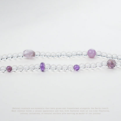 Violet Clarity Amethyst & Clear Quartz Wrap Bracelet