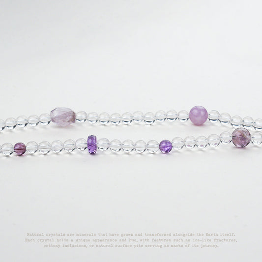 Violet Clarity Amethyst & Clear Quartz Wrap Bracelet