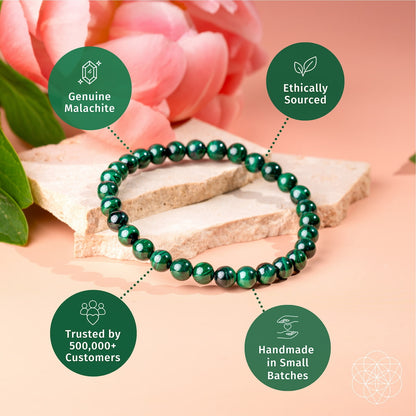 6mm Malachite Bead Bracelet