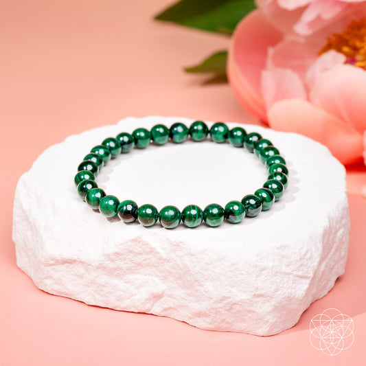 6mm Malachite Bead Bracelet by Worn Within
