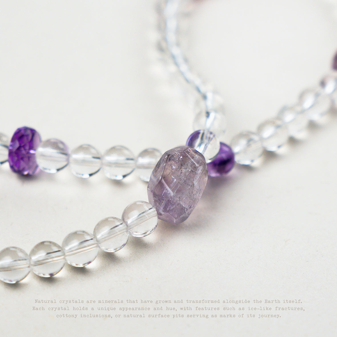 Violet Clarity Amethyst & Clear Quartz Wrap Bracelet