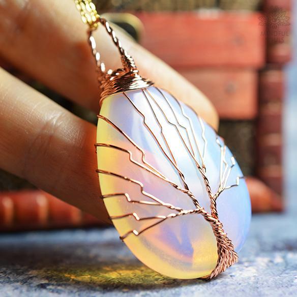 Handmade Tree Of Life Opalite Necklace by Worn Within
