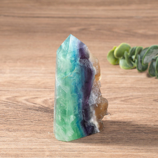 Rare Formation Rainbow Fluorite Point by Worn Within