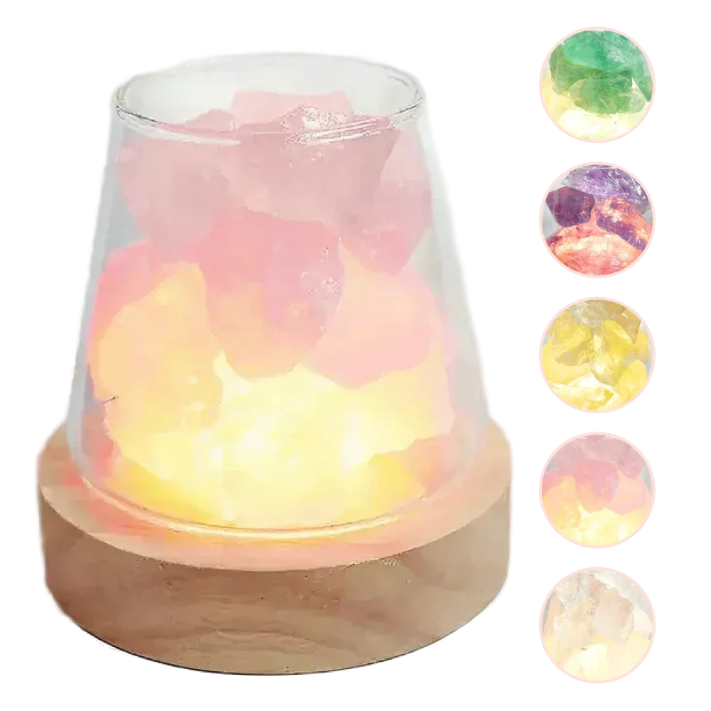 Raw Gemstone Essential Oil Diffuser With Light by Worn Within