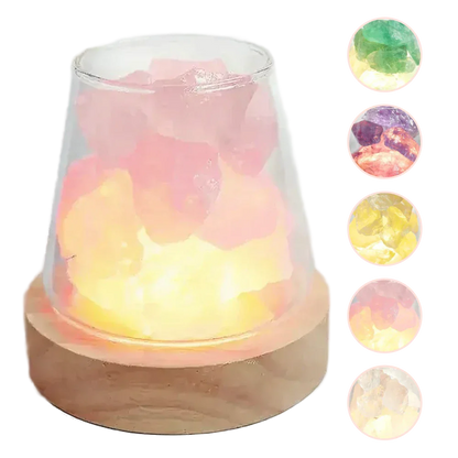 Raw Gemstone Essential Oil Diffuser With Light by Worn Within