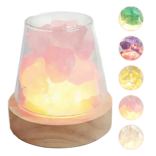 Raw Gemstone Essential Oil Diffuser With Light by Worn Within