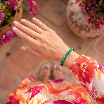 6mm Malachite Bead Bracelet