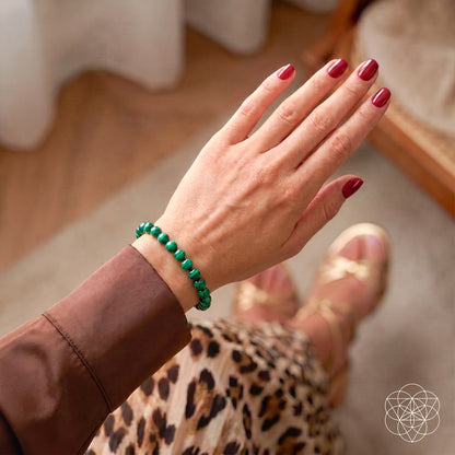 6mm Malachite Bead Bracelet