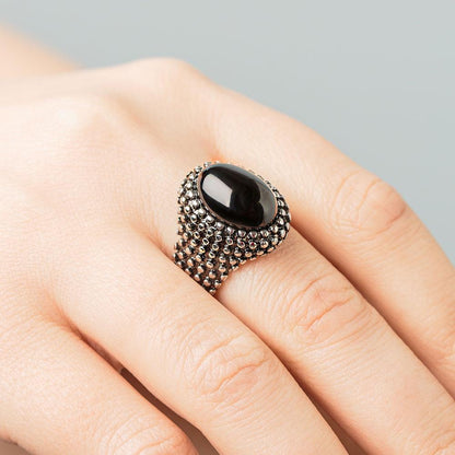 Protection Obsidian Gemstone Ring