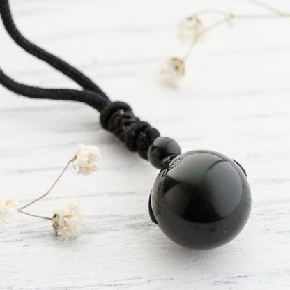 Obsidian Stone Necklace by Worn Within