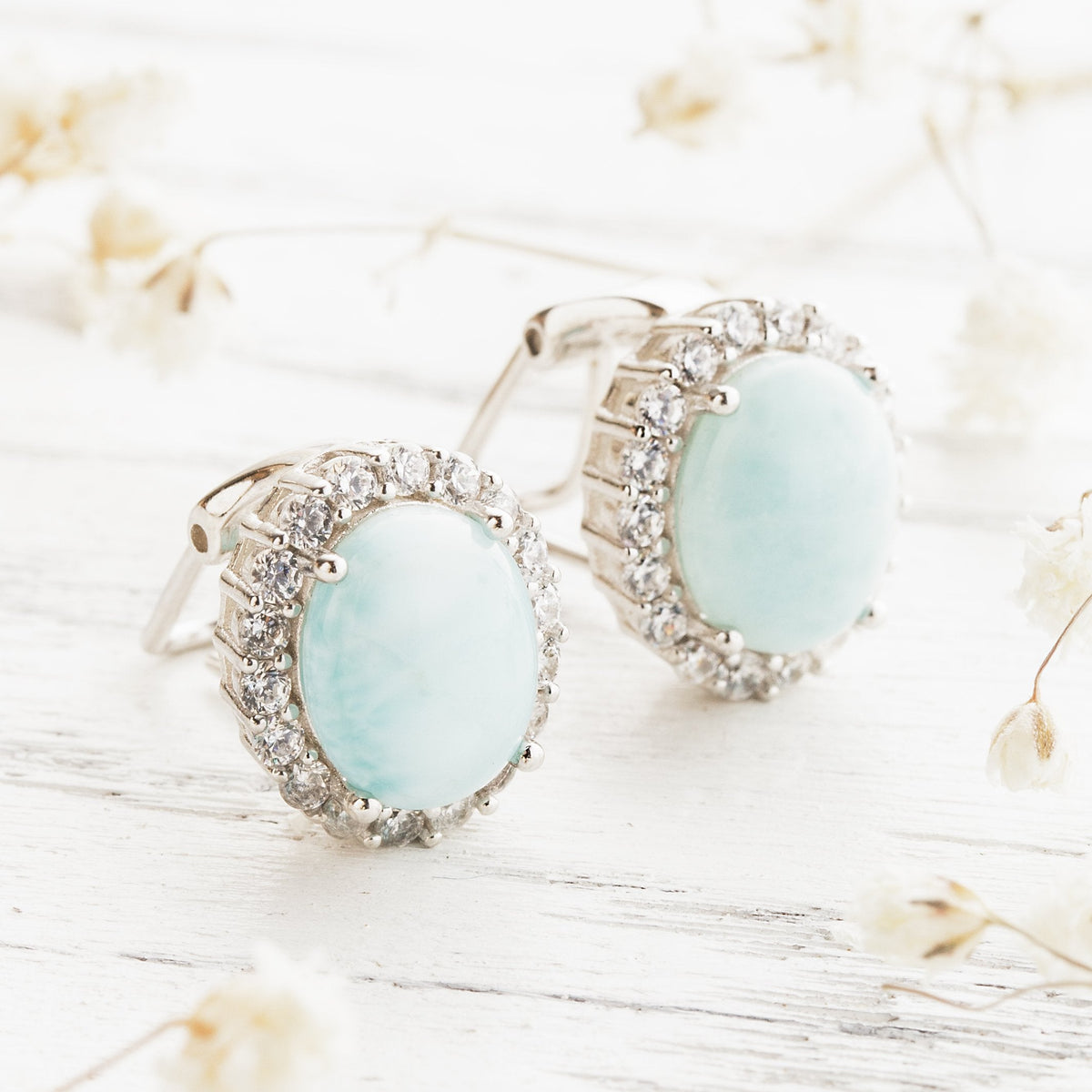 Larimar Wave Earrings by Worn Within