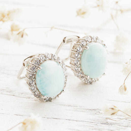 Larimar Wave Earrings by Worn Within