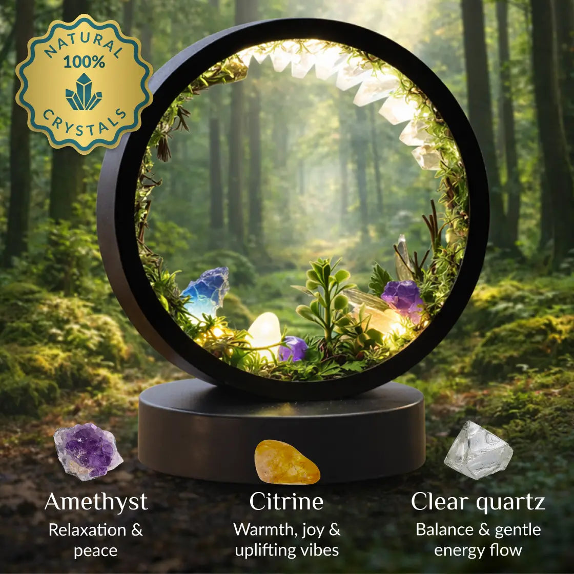 Natural Quartz Forest LED Lamp by Worn Within