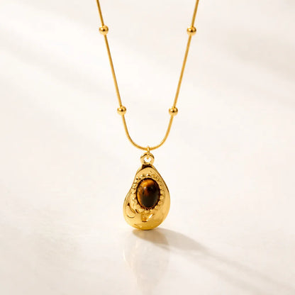 Tiger's Eye Gold-Plated Pendant Necklace — Grounding & Empowering Energy by Worn Within