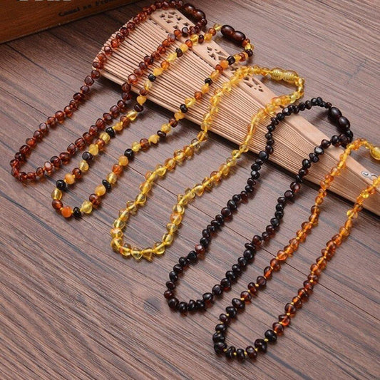 Earthy Amber Teething Necklace by Worn Within