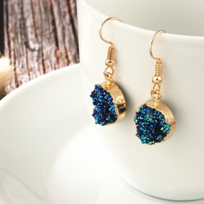 Druzy Rainbow Quartz Earrings by Worn Within