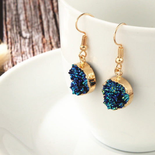 Druzy Rainbow Quartz Earrings by Worn Within