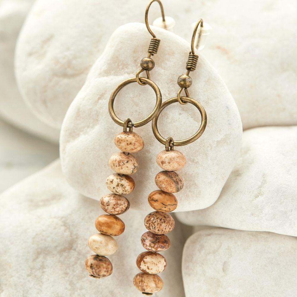 Vintage Jasper Earrings by Worn Within