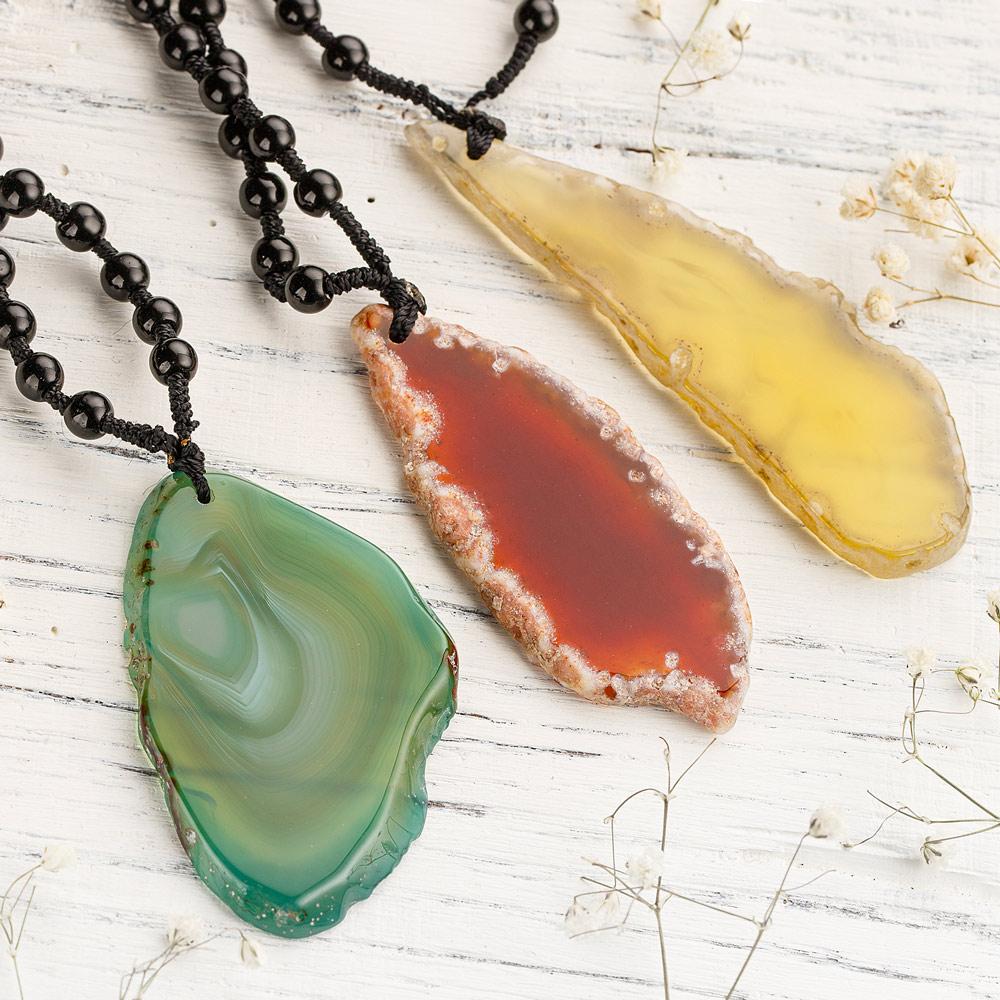 Agate Slice Necklace by Worn Within
