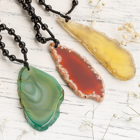 Agate Slice Necklace by Worn Within