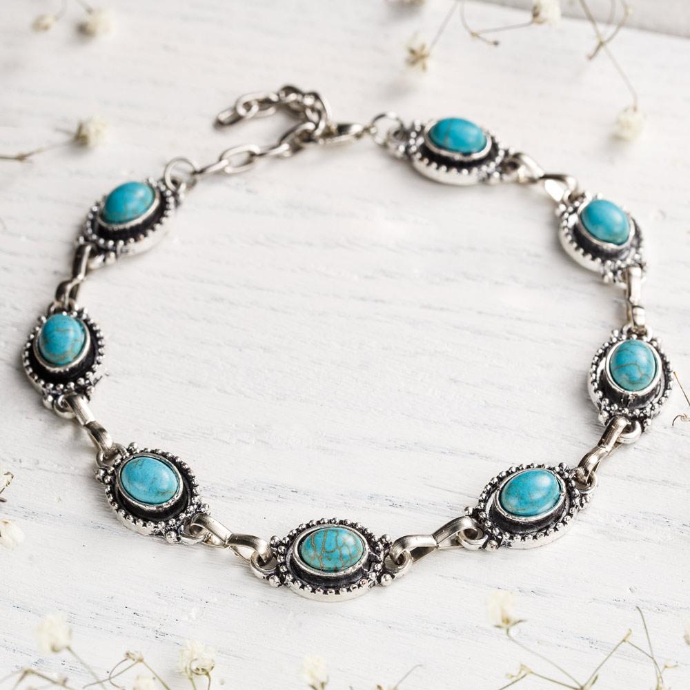 Bohemian Turquoise Anklet by Worn Within