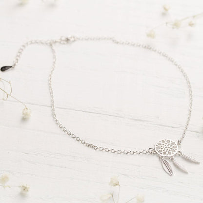 Silver Dream Catcher Anklet