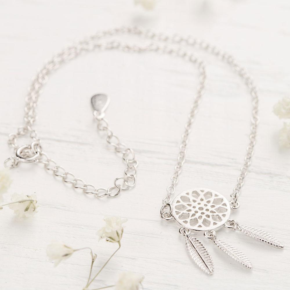 Silver Dream Catcher Anklet by Worn Within