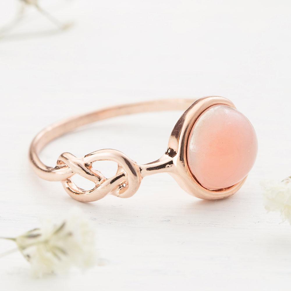 Pink Moonstone Crystal Ring by Worn Within