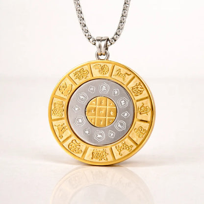 Zodiac Bagua Pendant Necklace — Feng Shui Symbol for Balance & Protection by Worn Within