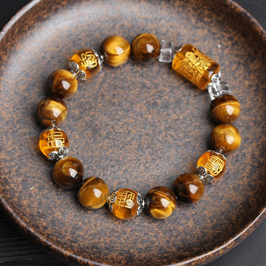 Tiger's Eye Bead Bracelet by Worn Within