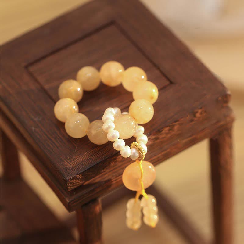 Citrin Friedensschnallen-Mala-Armband