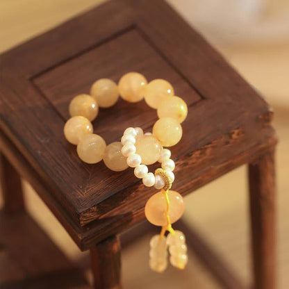 Citrin Friedensschnallen-Mala-Armband