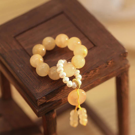 Citrine Peace Buckle Mala Bracelet