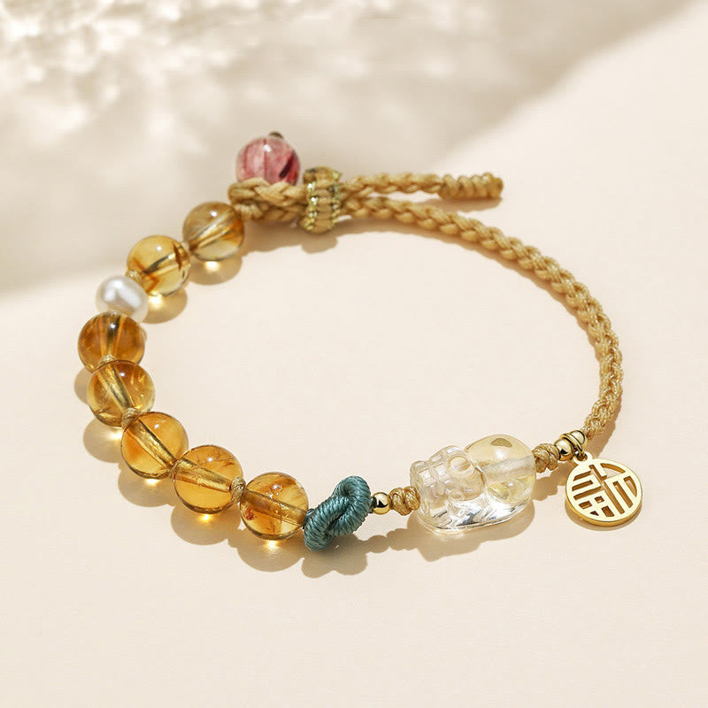 Citrine Pixiu Fu Character Bracelet by Worn Within