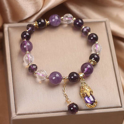 Amethyst Copper Pixiu Bracelet