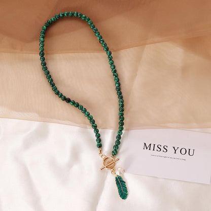 Malachite Necklace and Bracelet Set