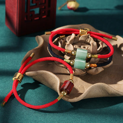 Aventurine Malachite Braided Rope Bracelet