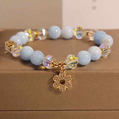 Aquamarine Flower Bracelet by Worn Within